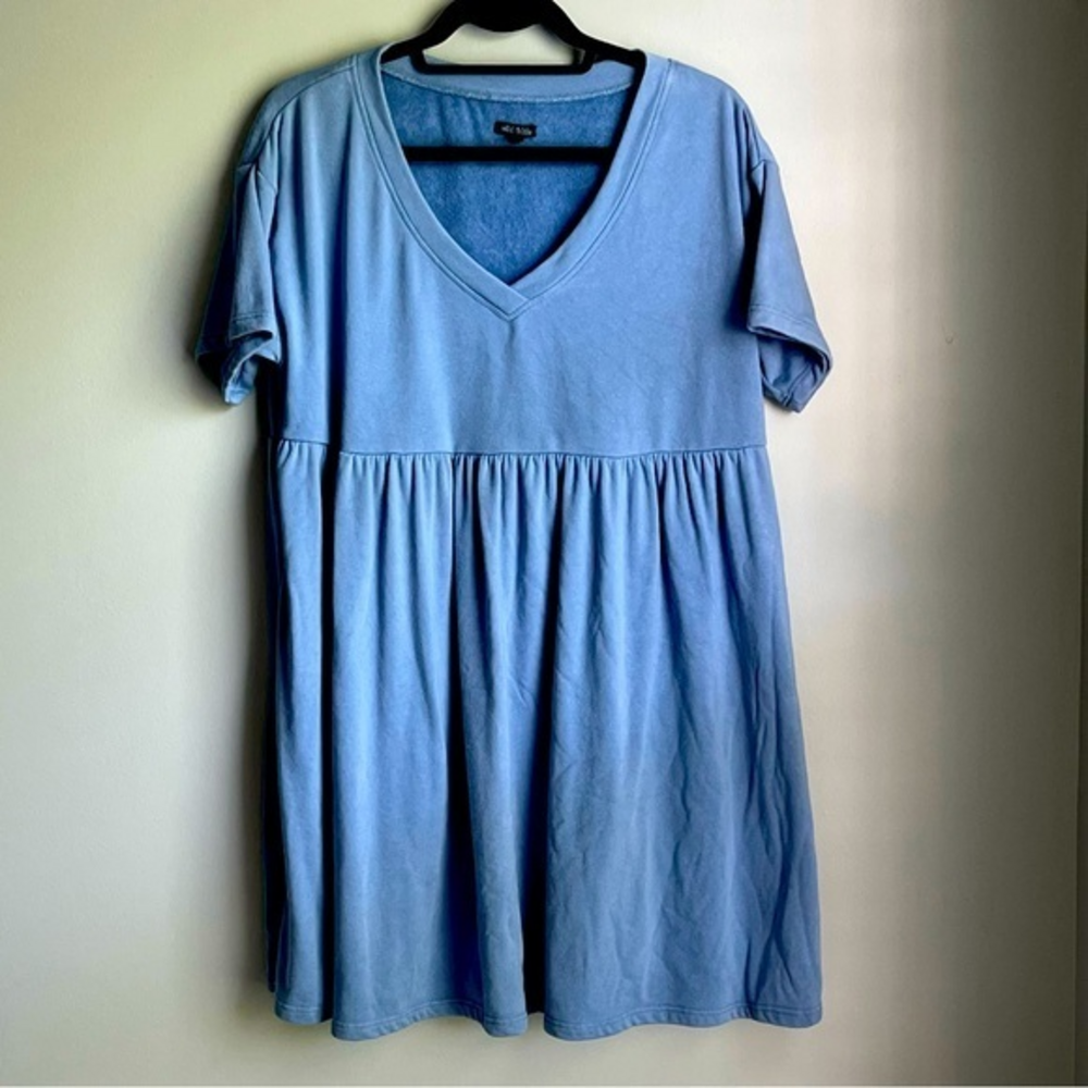 Wild Fable Blue V-Neck‎ T-Shirt Dress